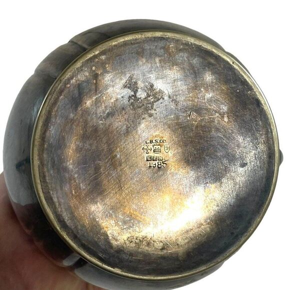 Vintage Teapot Silver Plated MCM Coffee Pitcher L. B. Smith Company Silverplate - Picture 6 of 8